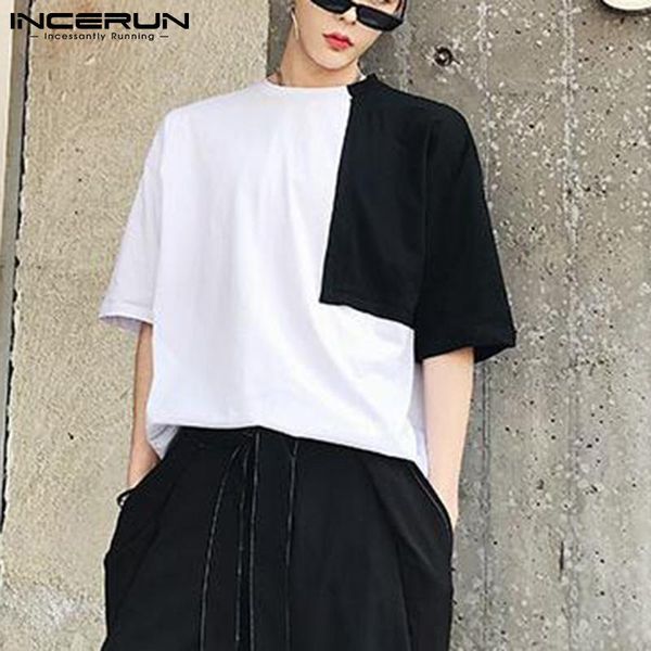 men's t-shirts 2021 men t shirt patchwork summer o neck short sleeve korean fashion casual tee streetwear loose camisetas incerun s-5x, White;black
men's t-shirts 2021 men t shirt patchwork summer o neck short sleeve korean fashion casual tee streetwear loose camisetas incerun s-5x, White;black