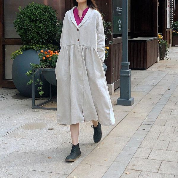 women's trench coats women loose linen long coat outwear ladies vintage flax female oat spring autumn, Tan;black
women's trench coats women loose linen long coat outwear ladies vintage flax female oat spring autumn, Tan;black