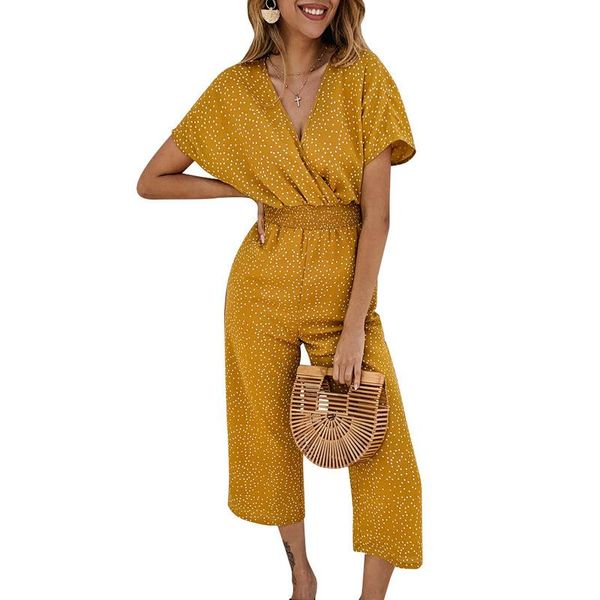 women's jumpsuits & rompers 2021 summer fashion women clothing short sleeve v-neck dot printed playsuit high waist party trousers jumps, Black;white
women's jumpsuits & rompers 2021 summer fashion women clothing short sleeve v-neck dot printed playsuit high waist party trousers jumps, Black;white