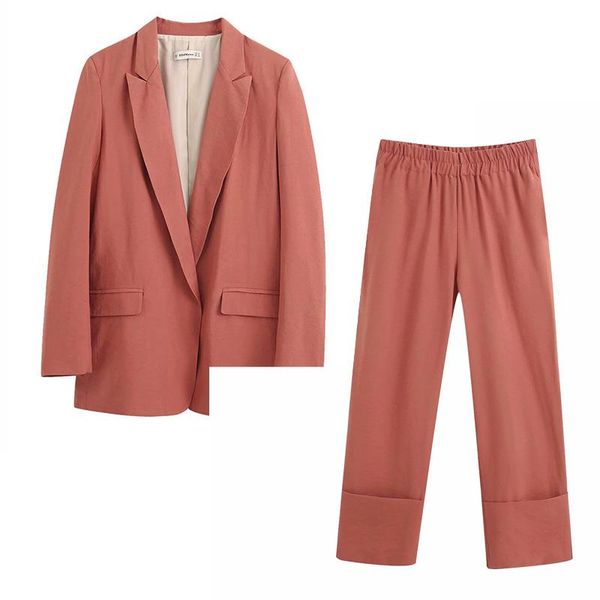 women's two piece pants fashion casual women simple solid vintage long-sleeved pocket suit jacket high-waisted trouser leg curled nine, White
women's two piece pants fashion casual women simple solid vintage long-sleeved pocket suit jacket high-waisted trouser leg curled nine, White