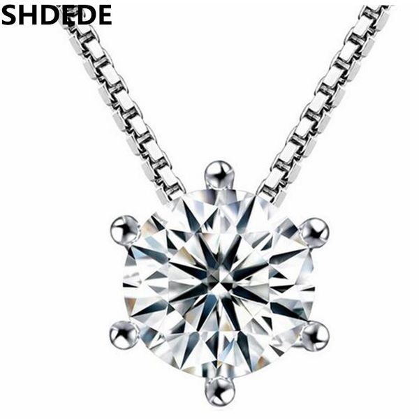 

pendant necklaces shdede embellished with crystals from clear stone necklace short chain women fashion jewelry gift -wh281, Silver