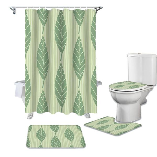 leaves plant green stripes waterproof bathroom curtain durable shower curtains set rugs toilet lid cover bath mat
leaves plant green stripes waterproof bathroom curtain durable shower curtains set rugs toilet lid cover bath mat