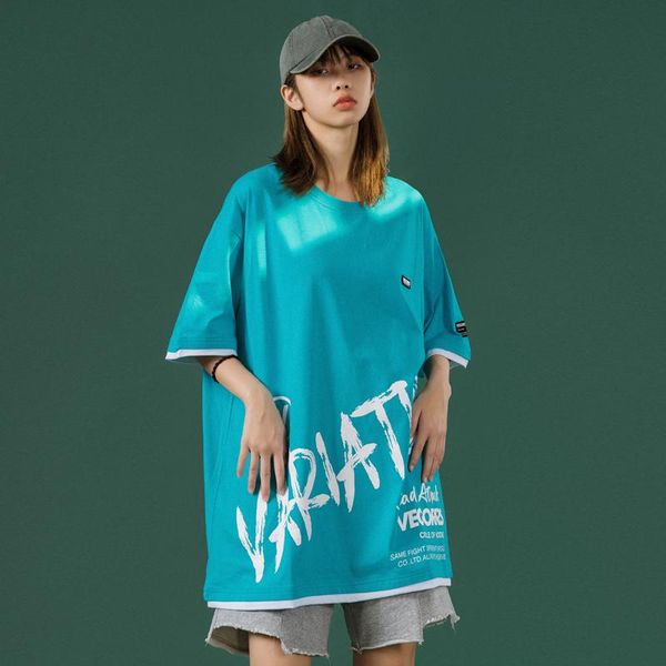 women's t-shirt streetwear clothing 2021 summer teenagers plus size tee fake two short sleeve crewneck casual clothes, White
women's t-shirt streetwear clothing 2021 summer teenagers plus size tee fake two short sleeve crewneck casual clothes, White
