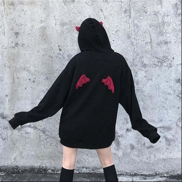 2021 autumn winter women hooded sweatshirts harajuku punk gothic devil horn chic hooded pullover anime kawaii cute female, Black
2021 autumn winter women hooded sweatshirts harajuku punk gothic devil horn chic hooded pullover anime kawaii cute female, Black