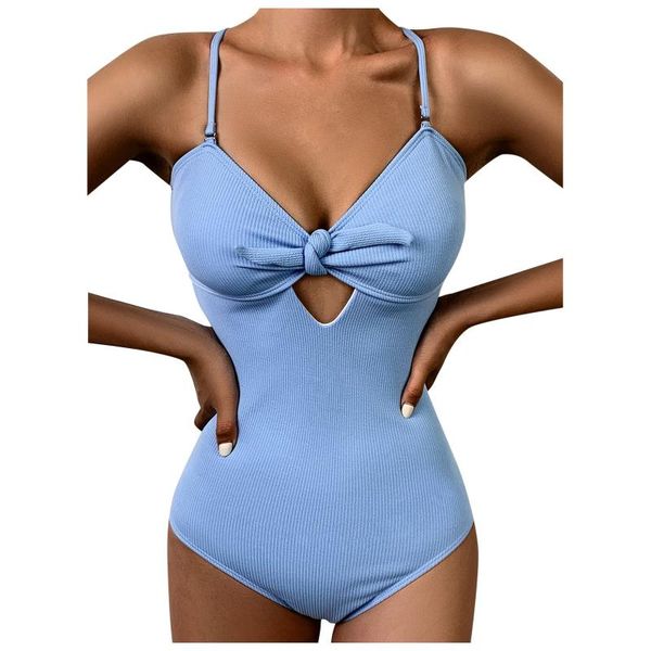 women's high waist bare back solid color knot on chest one piece swimsuit swimwear beachwear female bather bathing suit
women's high waist bare back solid color knot on chest one piece swimsuit swimwear beachwear female bather bathing suit