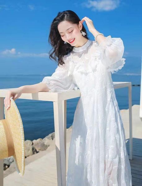 women's swimwear white dress super fairy temperament lace skirt high waist show thin beach girl, White;black
women's swimwear white dress super fairy temperament lace skirt high waist show thin beach girl, White;black