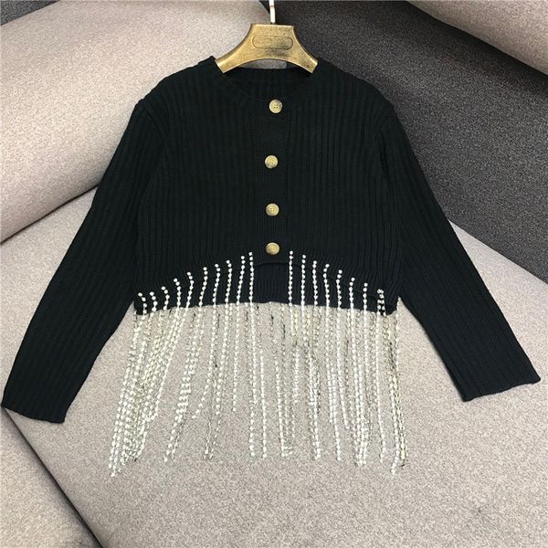 2021 new luxury diamonds beading tassel cardigan runway designers winter clothes women fashion black knitted sweater i8kq, White;black
2021 new luxury diamonds beading tassel cardigan runway designers winter clothes women fashion black knitted sweater i8kq, White;black