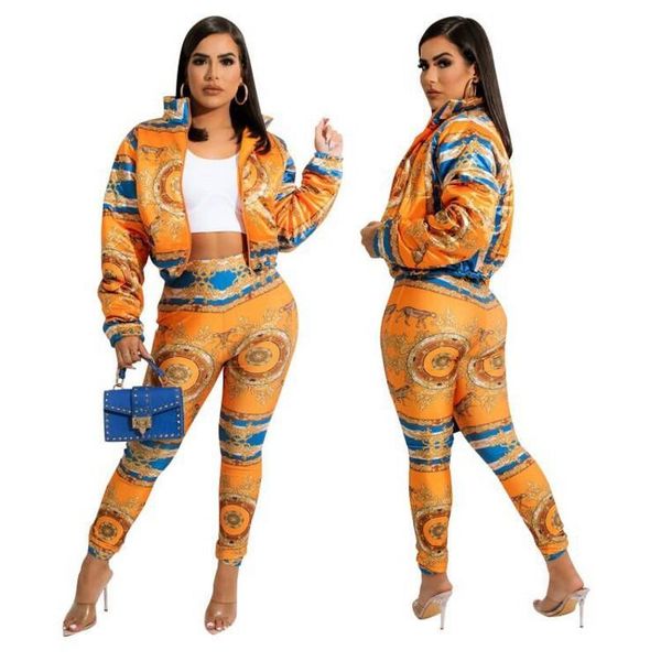 women's two piece pants women casual tracksuits stand neck warm cotton short coat high waist skinny print fall winter clothing 2021, White
women's two piece pants women casual tracksuits stand neck warm cotton short coat high waist skinny print fall winter clothing 2021, White