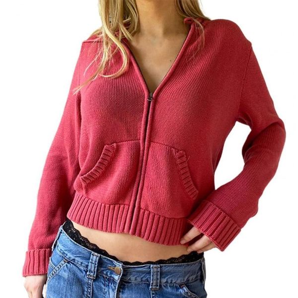 women's knits & tees zipper closure cardigan sweater women korea long sleeve solid color knitted hooded jumpers short type sweaters coa, White
women's knits & tees zipper closure cardigan sweater women korea long sleeve solid color knitted hooded jumpers short type sweaters coa, White