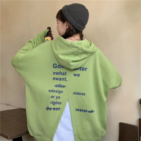 2021 new loose harajuku style split fork color stitching hooded letter printing large size drop shoulder long-sleeved sweatshirt women yn3j, Black
2021 new loose harajuku style split fork color stitching hooded letter printing large size drop shoulder long-sleeved sweatshirt women yn3j, Black