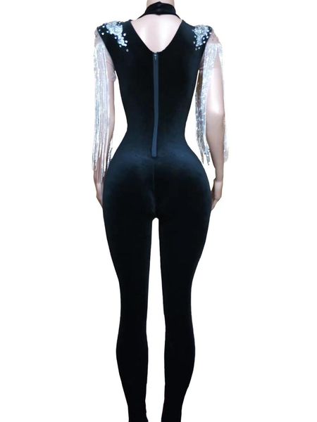 silver rhinestones fringe transparent jumpsuit black velvet stretch leggings chains shoulder outfit singer dance wear costume, Black;red
silver rhinestones fringe transparent jumpsuit black velvet stretch leggings chains shoulder outfit singer dance wear costume, Black;red