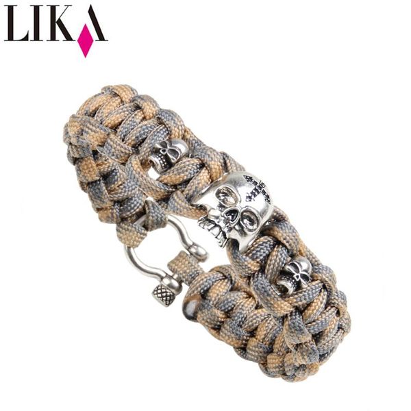 lika men bracelet personality skull shape copper nylon rope handmade trendy cuff bangles & bracelet vintage men jewelry, Golden;silver
lika men bracelet personality skull shape copper nylon rope handmade trendy cuff bangles & bracelet vintage men jewelry, Golden;silver