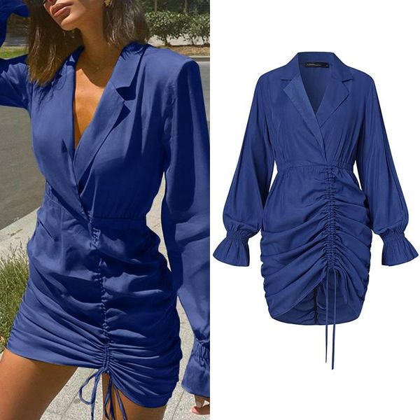 celmia elegant suit collar dress women stylish drawstring pleated mini dress 2021 summer bodycon long sleeve vestidos, Black;gray
celmia elegant suit collar dress women stylish drawstring pleated mini dress 2021 summer bodycon long sleeve vestidos, Black;gray