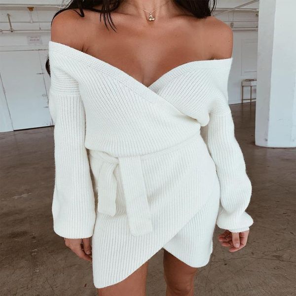 drop shipping women v neck long sweater autumn knitted dress tunic casual long sleeve slim sweater dress, White;black
drop shipping women v neck long sweater autumn knitted dress tunic casual long sleeve slim sweater dress, White;black
