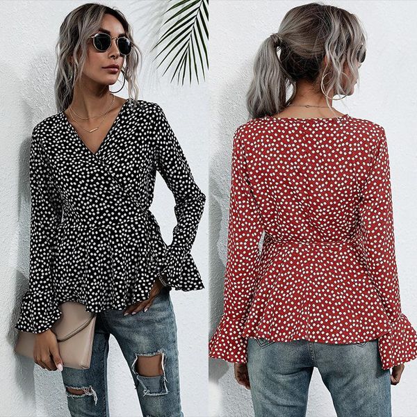 women's blouses & shirts 2021 fall red fashion v-neck slim long sleeve polka dot blouse women gothic ladies elegant casual, White
women's blouses & shirts 2021 fall red fashion v-neck slim long sleeve polka dot blouse women gothic ladies elegant casual, White