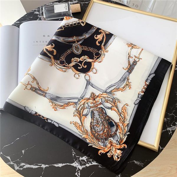 scarves 2021 spring square scarf for women design chain print silk feeling hair band foulard female office neckerchief lady bandana, Blue;gray
scarves 2021 spring square scarf for women design chain print silk feeling hair band foulard female office neckerchief lady bandana, Blue;gray
