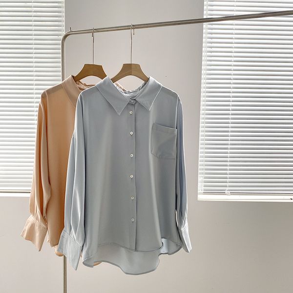 2021 spring new shirts solid color satin korean casual women's long lapel bat sleeve shirt ut0g, White
2021 spring new shirts solid color satin korean casual women's long lapel bat sleeve shirt ut0g, White