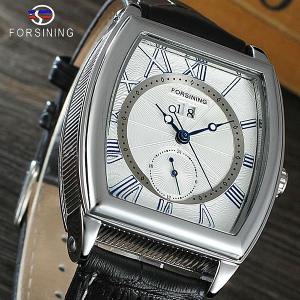 wristwatches forsining brand men's design tonneau shape trendy automatic selfw-winding watch with genuine leather band clock, Slivery;brown
wristwatches forsining brand men's design tonneau shape trendy automatic selfw-winding watch with genuine leather band clock, Slivery;brown