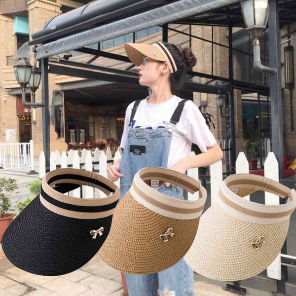 dt036 women without hats handmade straw vizier caps older child summer hat empty beach hat, Blue;gray
dt036 women without hats handmade straw vizier caps older child summer hat empty beach hat, Blue;gray