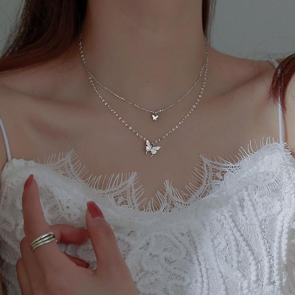 chains 2021 trendy double layer rhinestone butterfly chain choker necklace for women silver color simple necklaces jewelry
chains 2021 trendy double layer rhinestone butterfly chain choker necklace for women silver color simple necklaces jewelry