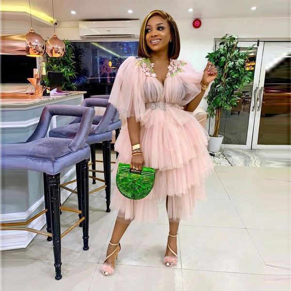 blush pink tulle cocktail evening party dresses tiered layers tulle half sleeves prom african women gowns plus vestido de festa, Black;red
blush pink tulle cocktail evening party dresses tiered layers tulle half sleeves prom african women gowns plus vestido de festa, Black;red