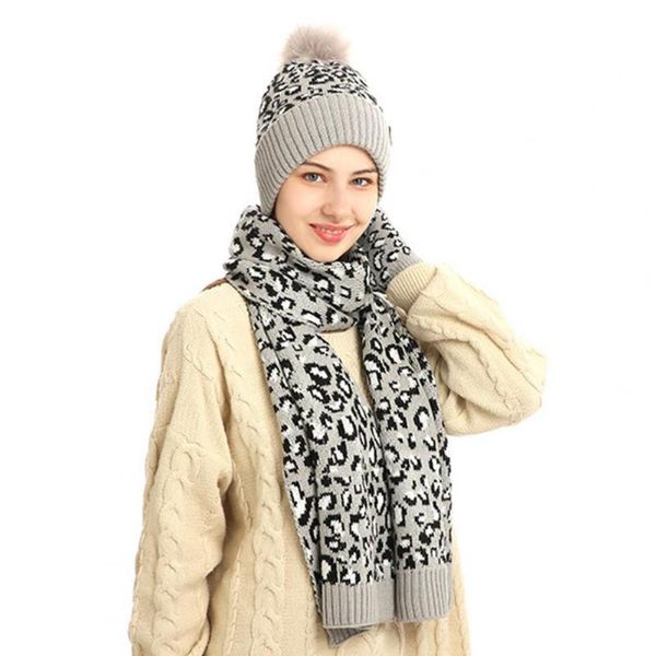 hats, scarves & gloves sets stylish leopard knitted stretchy beanie hat scarf women thickened lining touchscreen for autumn winter, Blue;gray
hats, scarves & gloves sets stylish leopard knitted stretchy beanie hat scarf women thickened lining touchscreen for autumn winter, Blue;gray
