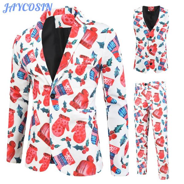 men's suits & blazers jaycosin men 2021 fashion christmas suit winter three piece casual white blazer homme with pants 1123, White;black
men's suits & blazers jaycosin men 2021 fashion christmas suit winter three piece casual white blazer homme with pants 1123, White;black