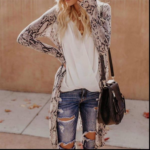 long cardigan women 2021 leopard snake print knitted long sleeve for female autumn new coats women autumn plus size clothing, White;black
long cardigan women 2021 leopard snake print knitted long sleeve for female autumn new coats women autumn plus size clothing, White;black