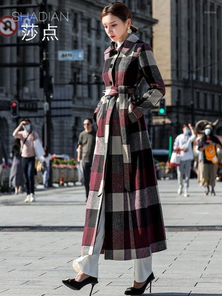 plaid wool coat women's 2021 tweed medium length thickened autumn winter temperament slim fitting cashmere & blends, Black
plaid wool coat women's 2021 tweed medium length thickened autumn winter temperament slim fitting cashmere & blends, Black