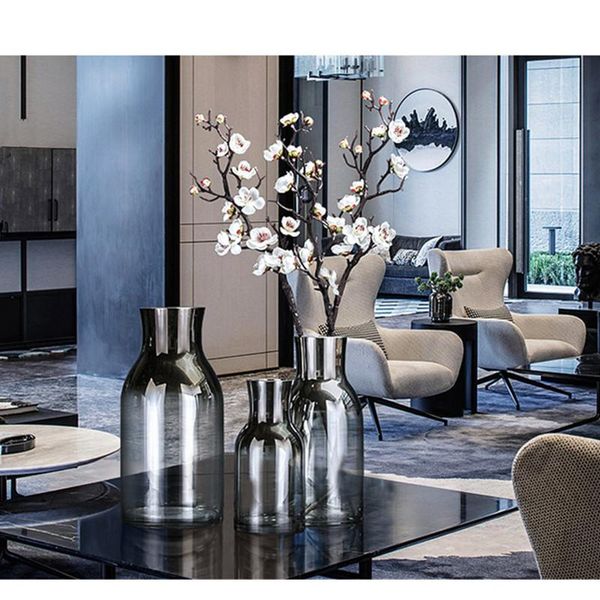 household supplies northern europe titanium plating creative glass vase modern drawing room dining-table furniture decoration
household supplies northern europe titanium plating creative glass vase modern drawing room dining-table furniture decoration