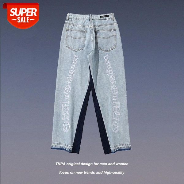 tkpa retro contrast color embroidery letter straight-leg jeans for men and women loose pants #8s3t, Blue
tkpa retro contrast color embroidery letter straight-leg jeans for men and women loose pants #8s3t, Blue