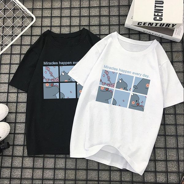 miracles happen everyday cute dinosaur cartoon ulzzang summer women casual japanese letter printed vintage girls t shirt, White
miracles happen everyday cute dinosaur cartoon ulzzang summer women casual japanese letter printed vintage girls t shirt, White