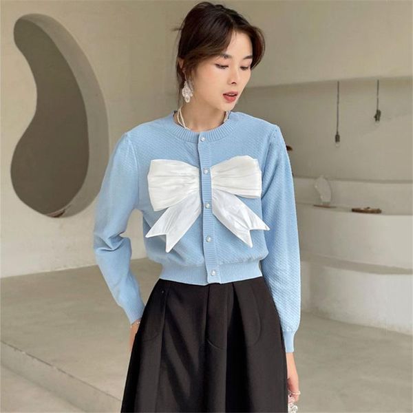 women's knits & tees sweet bowknot contrast color patchwork knitted cardigan female o-neck single breasted long sleeve sweater elegant, White
women's knits & tees sweet bowknot contrast color patchwork knitted cardigan female o-neck single breasted long sleeve sweater elegant, White