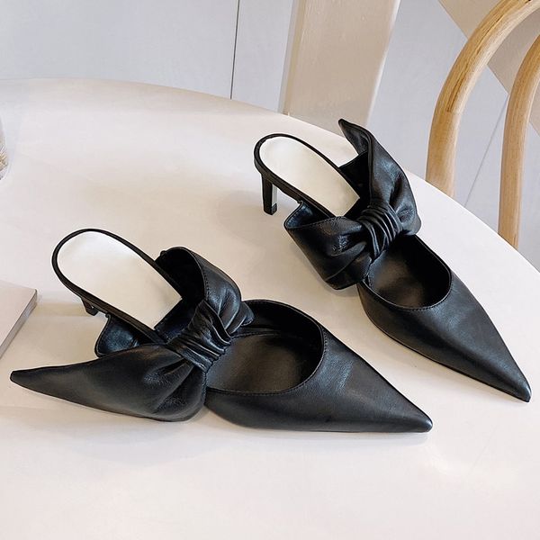 womens genuine leather thin high heelslip-on pumps slingback summer pointed toe sandals elegant ladies mules dress shoes women, Black
womens genuine leather thin high heelslip-on pumps slingback summer pointed toe sandals elegant ladies mules dress shoes women, Black