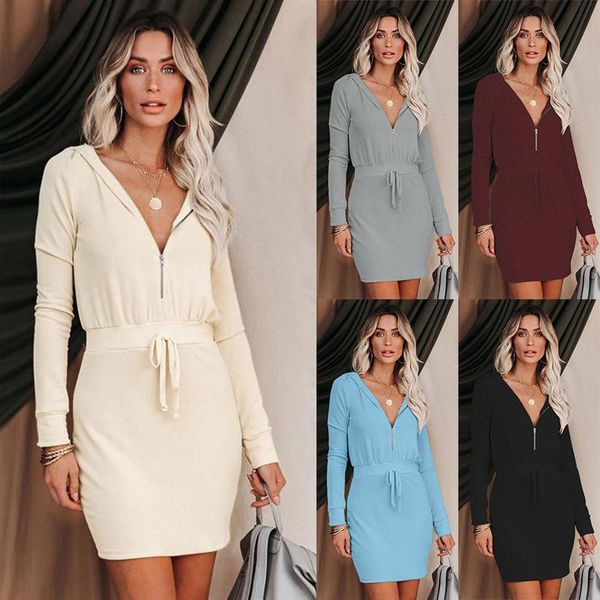 casual dresses women dress autumn 2021 full sleeve hooded v-neck zippers solid color mid female vestido chic winter streetwear robe c28, Black;gray
casual dresses women dress autumn 2021 full sleeve hooded v-neck zippers solid color mid female vestido chic winter streetwear robe c28, Black;gray