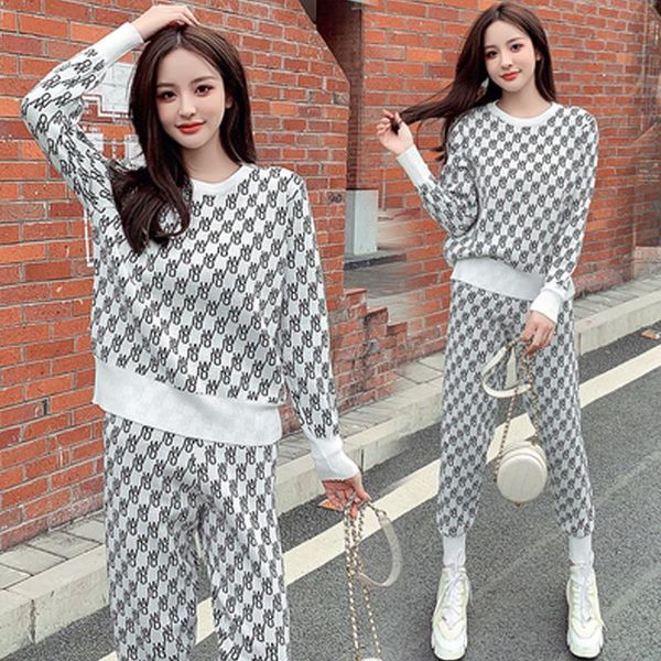 women's two piece pants design letter ins chic autumn winter 2 sets oversized women pullover sweaters casual runway sport knitted track, White
women's two piece pants design letter ins chic autumn winter 2 sets oversized women pullover sweaters casual runway sport knitted track, White