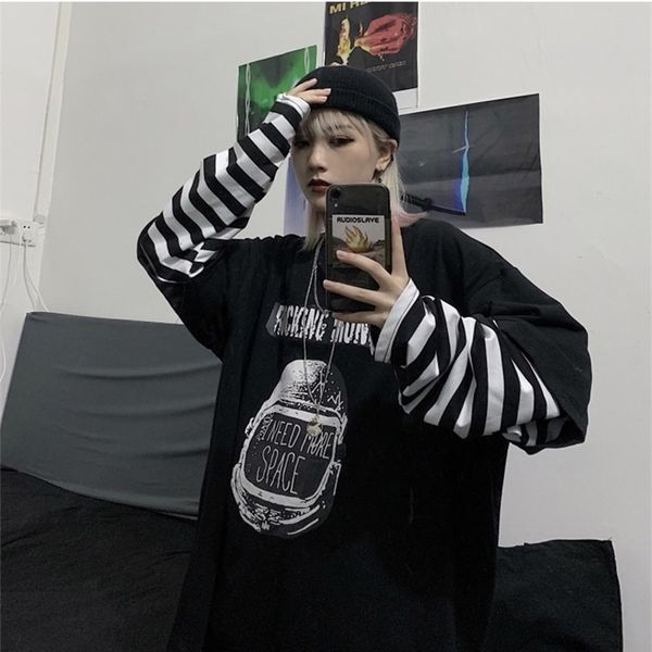 women clothes tshirts women casual letter print tees harajuku long sleeve loose tshirts hip hop streetwear oversized shirt 210310, White
women clothes tshirts women casual letter print tees harajuku long sleeve loose tshirts hip hop streetwear oversized shirt 210310, White
