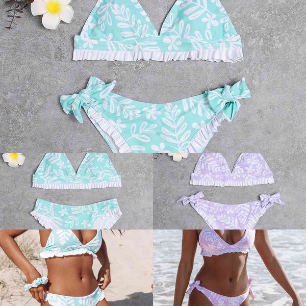light bikini lotus leaf edge green 2021 new pink soft package women's export swimsuit2021, White;black
light bikini lotus leaf edge green 2021 new pink soft package women's export swimsuit2021, White;black
