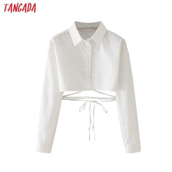 tangada women retro white crop shirt with slash long sleeve chic female slim shirt da80 210609
tangada women retro white crop shirt with slash long sleeve chic female slim shirt da80 210609