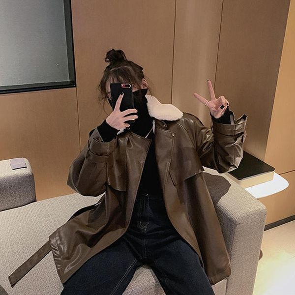 coat 2021 new female autumn and winter lamb fur integrated coat plush thickened cashmere tide, Black
coat 2021 new female autumn and winter lamb fur integrated coat plush thickened cashmere tide, Black