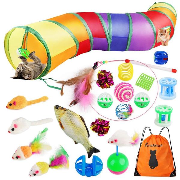 cat toys 20pcs toy kit collapsible tunnel indoor kitten interactive teaser wand mice ball pet fun channel crinkle supplies
cat toys 20pcs toy kit collapsible tunnel indoor kitten interactive teaser wand mice ball pet fun channel crinkle supplies