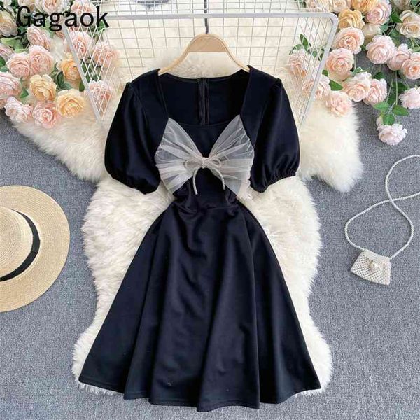 woman dress square collar puff sleeve vintage solid bow midi party dresses fashion harajuku wild chic vestidos 210531, Black;gray
woman dress square collar puff sleeve vintage solid bow midi party dresses fashion harajuku wild chic vestidos 210531, Black;gray