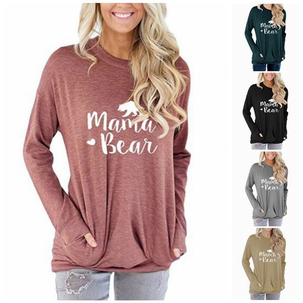 casual fashion women's pocket hoodie cross-border good quality mama bear printed round neck long sleeve t-shirt spring and autumn home, White
casual fashion women's pocket hoodie cross-border good quality mama bear printed round neck long sleeve t-shirt spring and autumn home, White