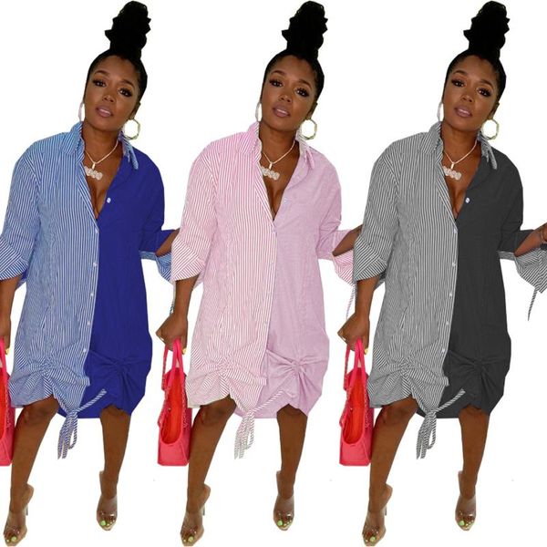 casual dresses autumn fashion loose waist middle cardigan stripe patchwork blouse shirt dress, Black;gray
casual dresses autumn fashion loose waist middle cardigan stripe patchwork blouse shirt dress, Black;gray