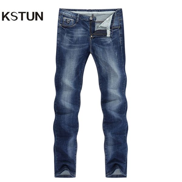 kstun men jeans famous brand slim straight business casual dark blue thin elasticity cotton denim pants trousers pantalon 210317
kstun men jeans famous brand slim straight business casual dark blue thin elasticity cotton denim pants trousers pantalon 210317