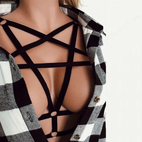 garters alluring pentagram bondage harness lingerie goth crop cage belt strappy hollow out bra bustier for women, Black;white
garters alluring pentagram bondage harness lingerie goth crop cage belt strappy hollow out bra bustier for women, Black;white