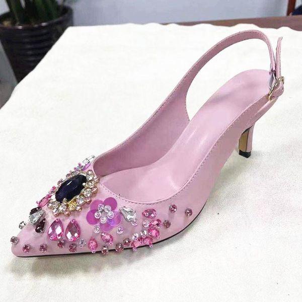 sandals 2022 rhinestone women summer kitten heels pumps pointed toe crystal wedding shoes woman slingback sandalias mujer, Black
sandals 2022 rhinestone women summer kitten heels pumps pointed toe crystal wedding shoes woman slingback sandalias mujer, Black