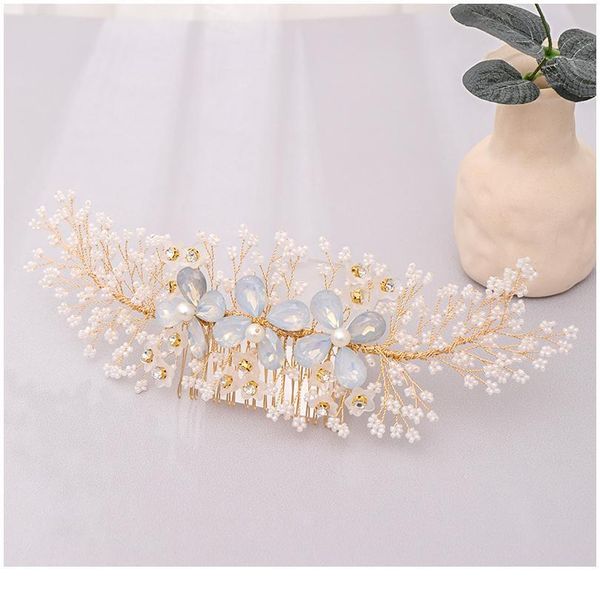 trendy gold rhinestone flower crystal wedding hair comb pearl tiara bridal hair accessories women wedding hair jewelry h jllykm, Silver
trendy gold rhinestone flower crystal wedding hair comb pearl tiara bridal hair accessories women wedding hair jewelry h jllykm, Silver