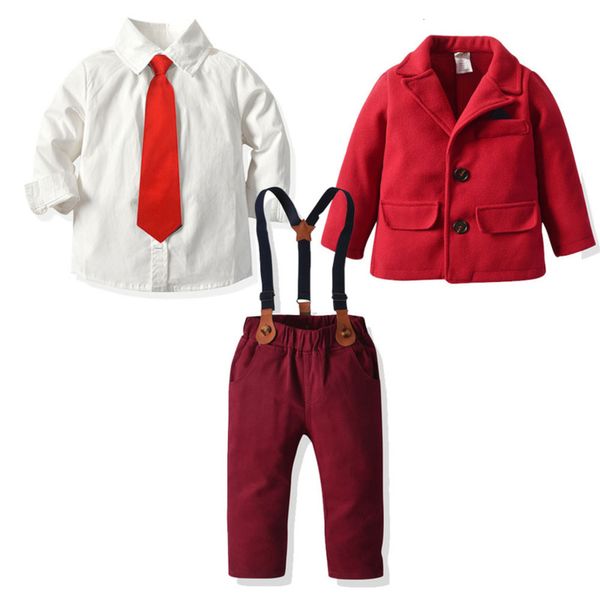 new year's formal boys' shirt tie suit strap trousers five piece children's performance gentleman's dress, Blue
new year's formal boys' shirt tie suit strap trousers five piece children's performance gentleman's dress, Blue