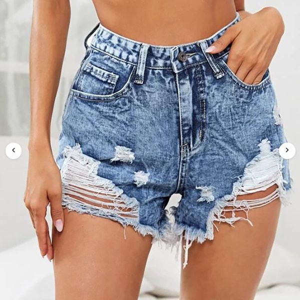 women's shorts pants casual jeans fashion middle-waisted straight pocket hole short streetwear denim vaqueros, White;black
women's shorts pants casual jeans fashion middle-waisted straight pocket hole short streetwear denim vaqueros, White;black